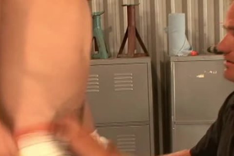 tasty homosexual men hammering At Work