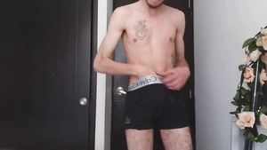 BarebackLatinoz: Inked jerking uncut dick