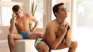 GayRoom - Ryan Tyler and Jacob Ladder hard workout